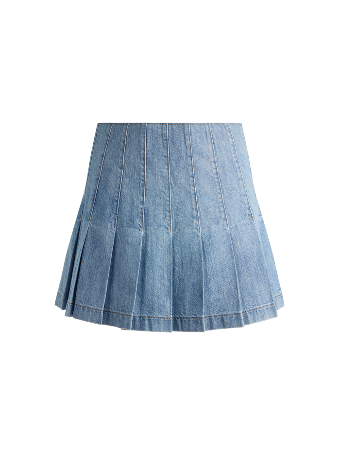 CARTER DENIM SKIRT - ROCKSTAR BLUE image 5 - Alice And Olivia
