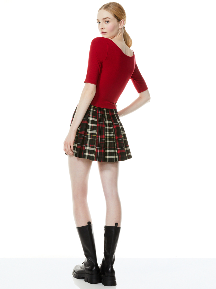 CARTER PLAID MINI SKIRT - FREEDOM PLAID BLACK/COMBO image 1 - Alice And Olivia