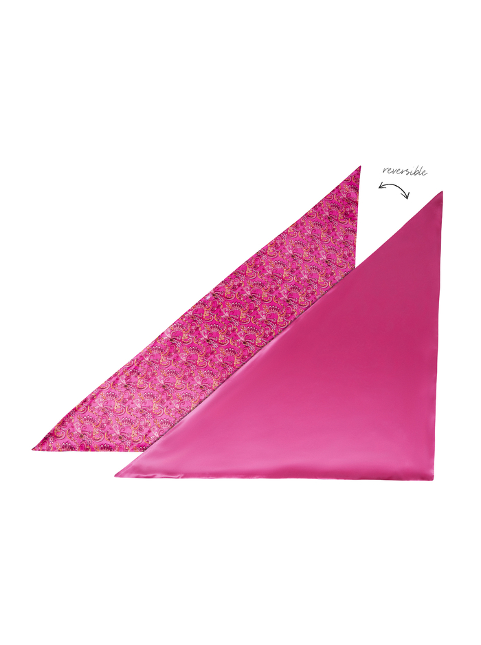 A+O X SLIP SILK HAIR WRAP - SPRING PAISLEY FRENCH ROSE - Alice And Olivia