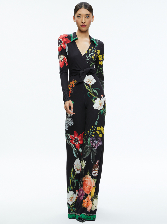 MELINDA WIDE LEG WRAP JUMPSUIT - ESSENTIAL FLORAL image 4 - Alice And Olivia