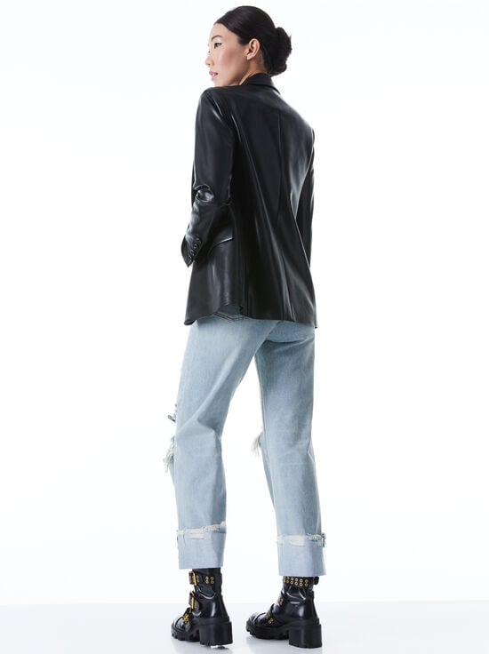 BLACK-DENNY VEGAN BLAZER