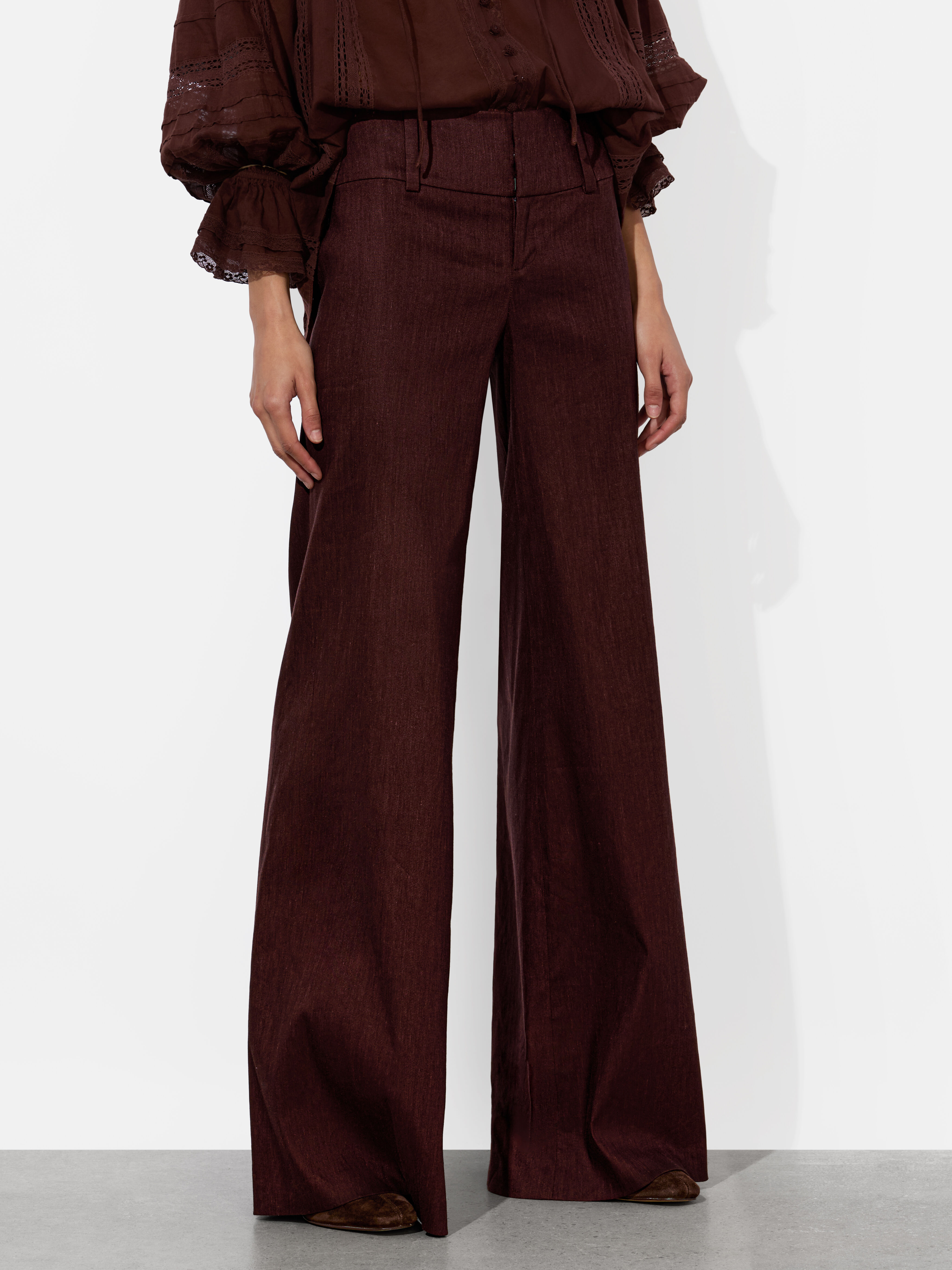 【Alice+Olivia】エリック リネン パンツ Eric Linen Pant In True Blue | Alice + Olivia
