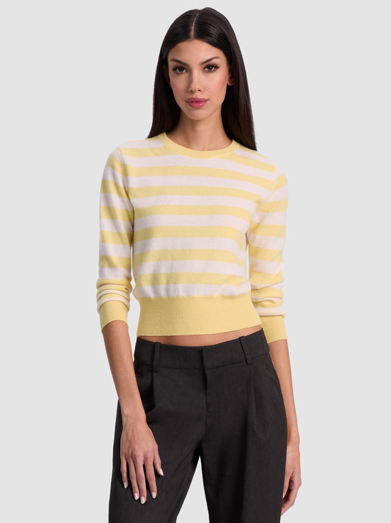 BUTTER/ECRU-CAROLANN CASHMERE SHRUNKEN PULLOVER