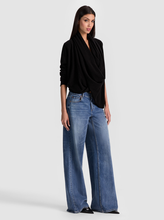 BLACK-JULES CASHMERE DRAPED PULLOVER