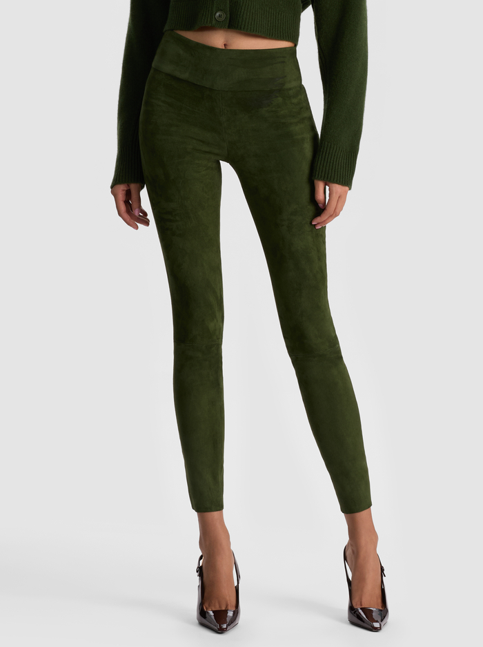 OLIVIA SUEDE LEGGING - DARK OLIVE - ALICE + OLIVIA