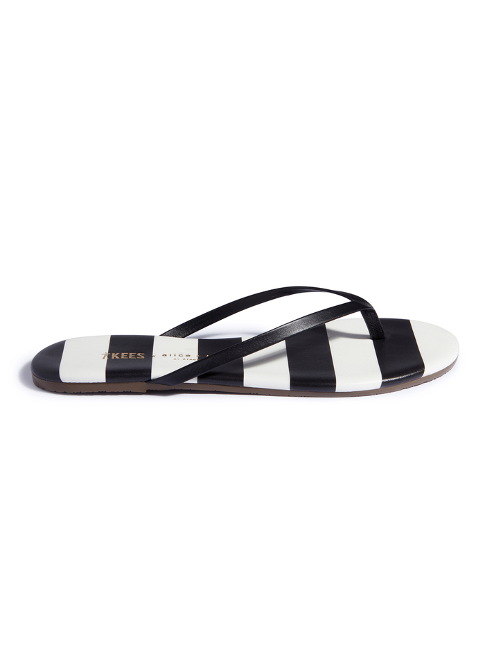 A+O  x TKEES LILY FLIP FLOP - POSITANO STRIPE SM BLACK image 2 - ALICE + OLIVIA