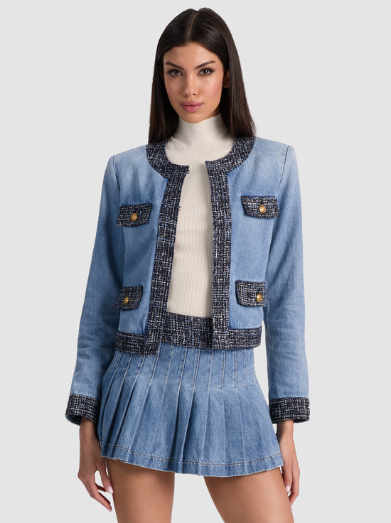 CELINE VINTAGE-LANDON CROPPED DENIM JACKET
