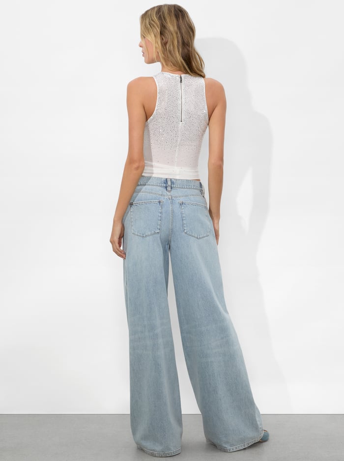 PANIA EMBELLISHED TOP - OFF WHITE/CRYSTAL image 2 - Alice And Olivia