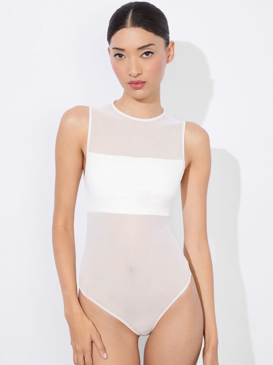 OFF WHITE-BANDEAU SLEEVELESS BODYSUIT