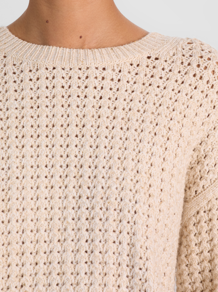 LIZA SPARKLE PULLOVER - OATMEAL MARL image 3 - Alice And Olivia