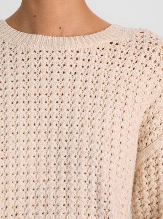 OATMEAL MARL-LIZA SPARKLE PULLOVER