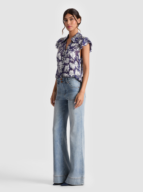 BLOOMING WILD INDIGO-MARTEL BLOUSE