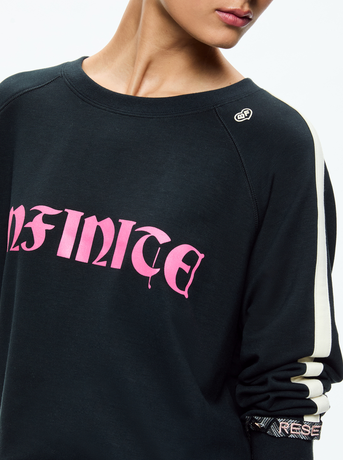 ALLI SLOUCHY CREWNECK - BLACK image 3 - Alice And Olivia