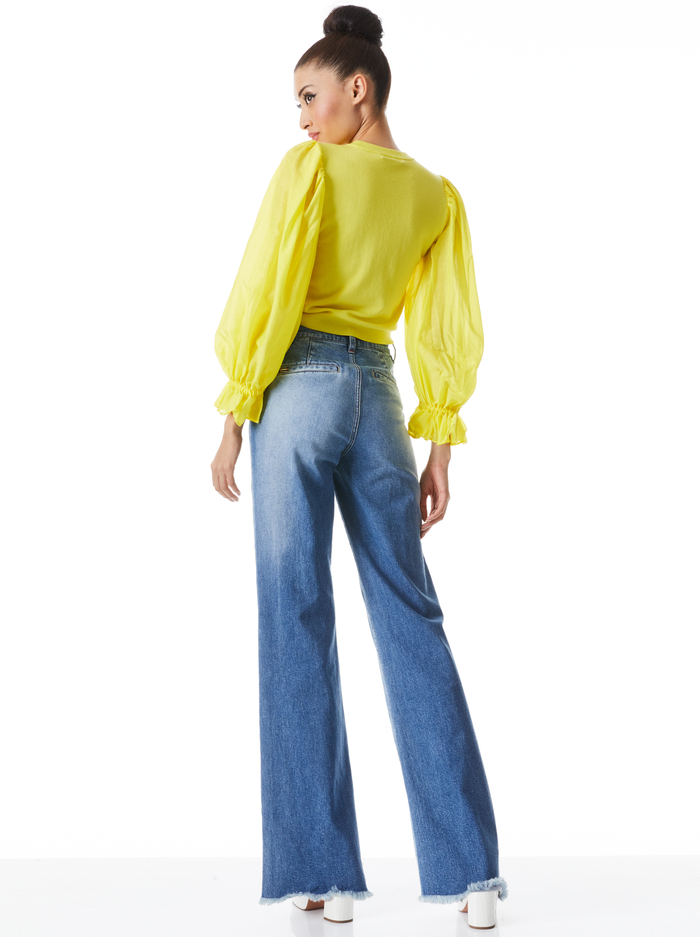 KIRIE COMBO SLEEVE PULLOVER - SUNFLOWER COMBO image 1 - Alice And Olivia