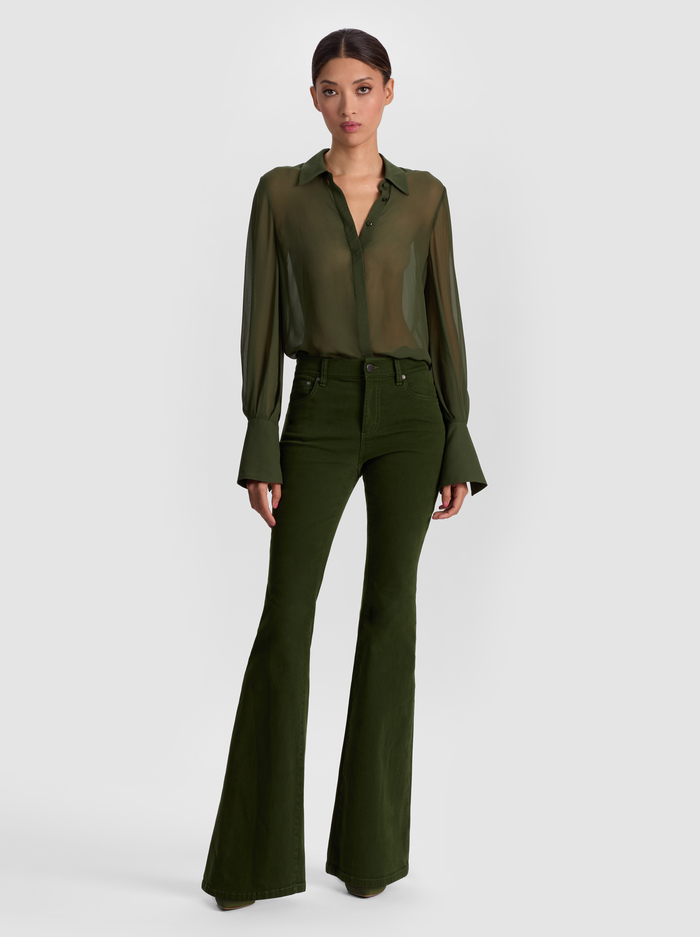 TURNER BUTTON DOWN - DARK OLIVE image 4 - Alice And Olivia
