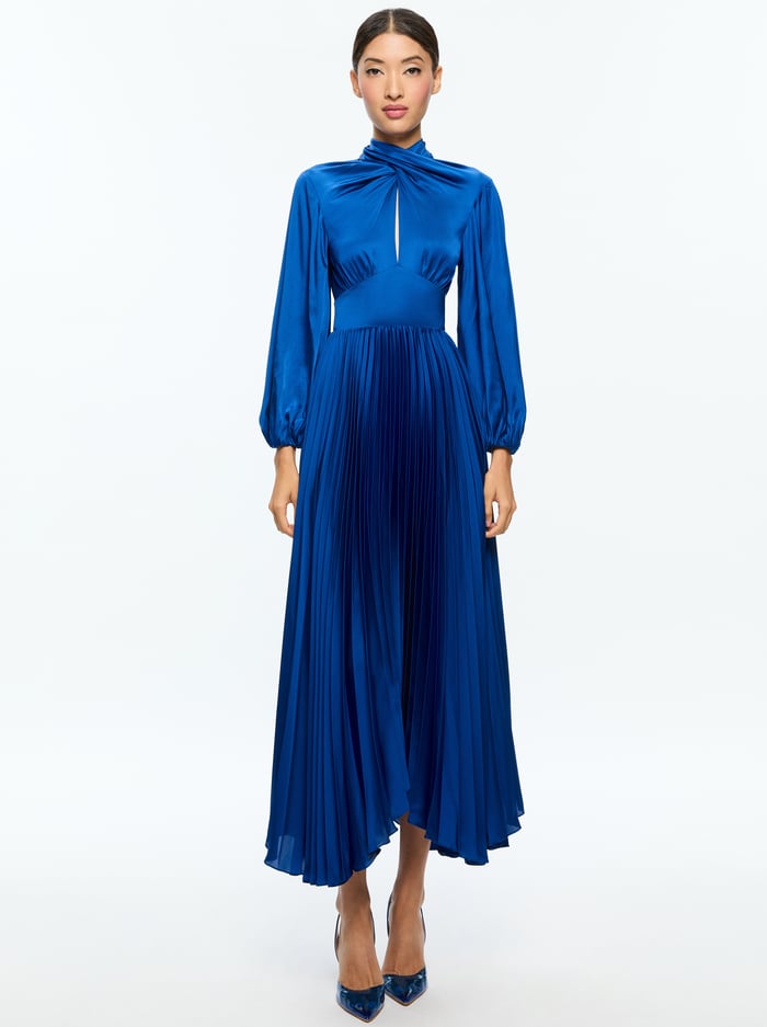 MAHOGANY MAXI DRESS - ROYAL image 4 - Alice And Olivia