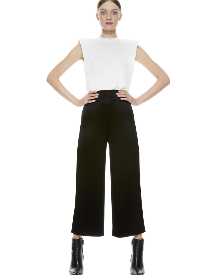 DONALD HIGH WAIST GAUCHO - BLACK image 3 - ALICE + OLIVIA