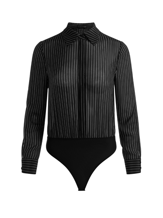 BLACK/OFF WHITE-WILLA SILK BODYSUIT