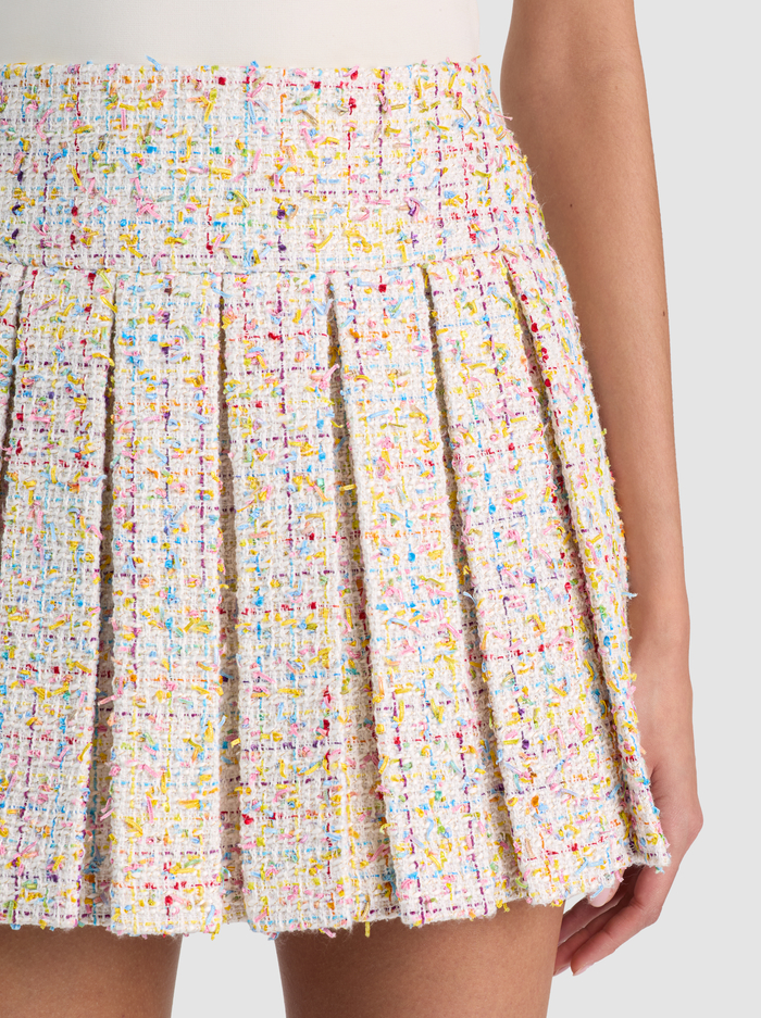 EMILIE TWEED MINI SKIRT - OFF WHITE/MULTI image 3 - ALICE + OLIVIA