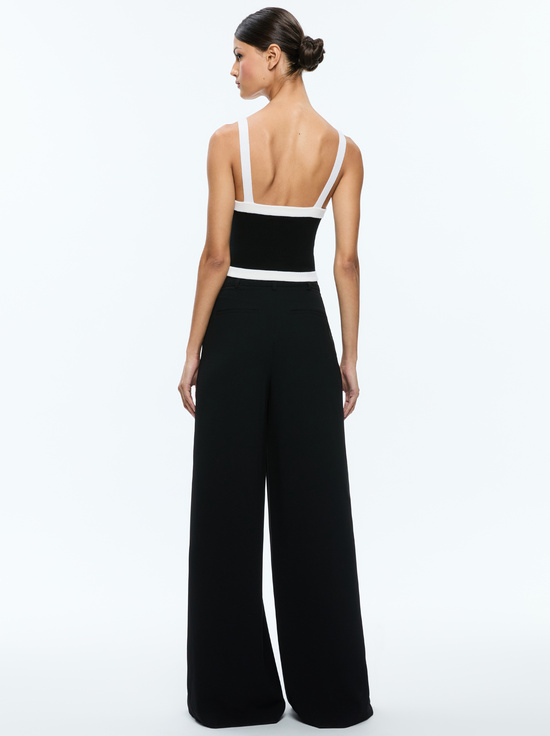 BLACK/SOFT WHITE-DANDI KNIT TANK