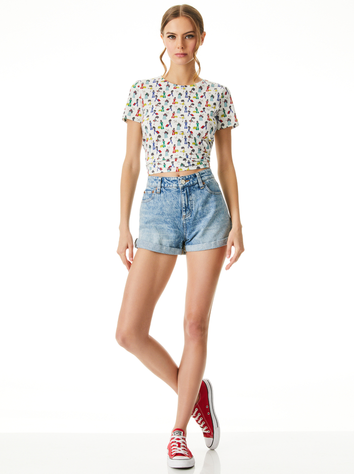 RYLYN CREW NECK TOP - PASSPORT STACE image 2 - Alice And Olivia