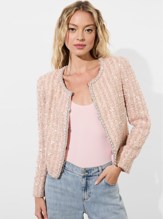 Kidman Jacket In Pearl Blush | Alice + Olivia Kidman Jacket In Pearl Blush | Alice + Olivia