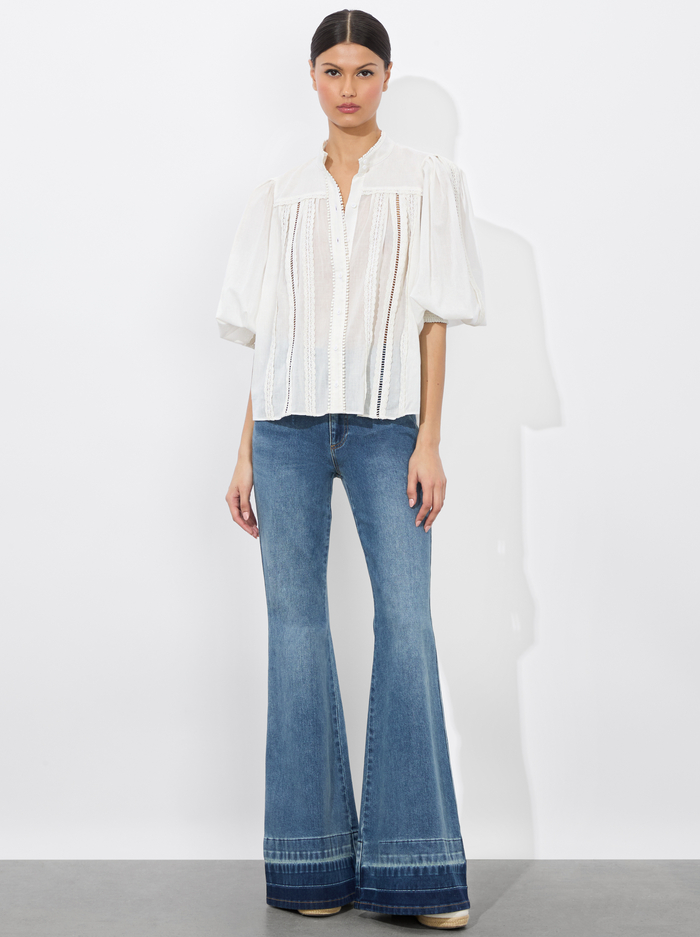 CORA BUTTON DOWN BLOUSE - OFF WHITE image 4 - Alice And Olivia
