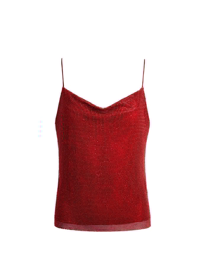 HARMON CRYSTAL TANK - PERFECT RUBY/CHAINMAIL image 5 - Alice And Olivia