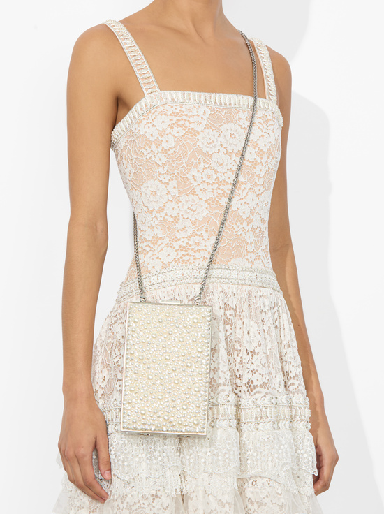 OFF WHITE-KAYLA EMBELLISHED CLUTCH