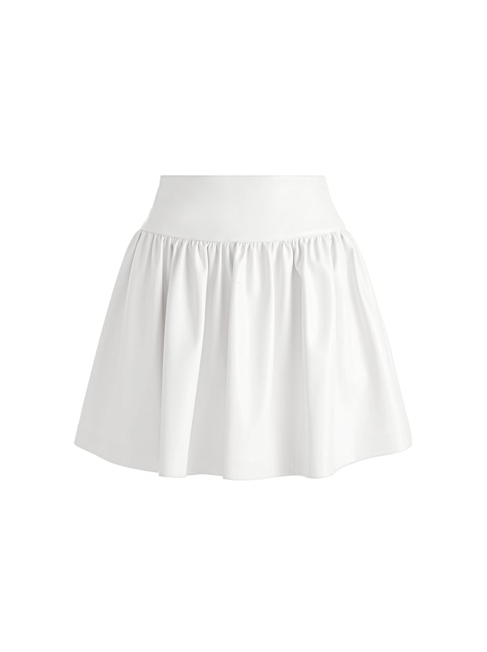 ELLA VEGAN MINI SKIRT - OFF WHITE image 5 - Alice And Olivia