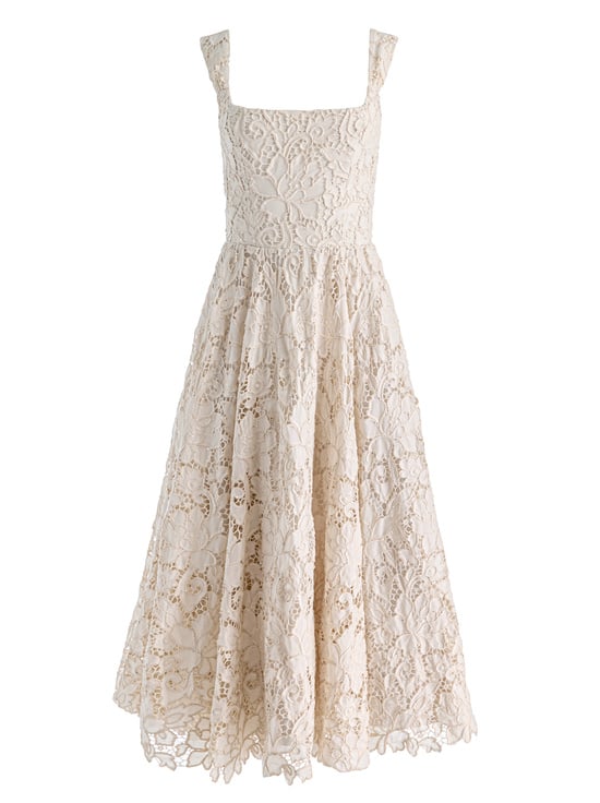 NATURAL-ESMA FLARED MIDI DRESS