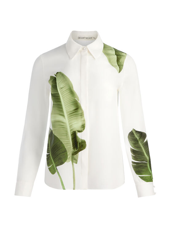 JUNGLE PALM OFF WHITE-WILLA SILK BLOUSE