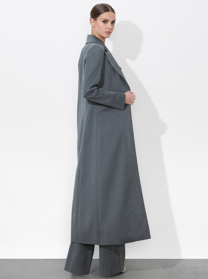 THEO NOTCH COLLAR COAT - SHADOW GREY MELANGE image 2 - Alice And Olivia