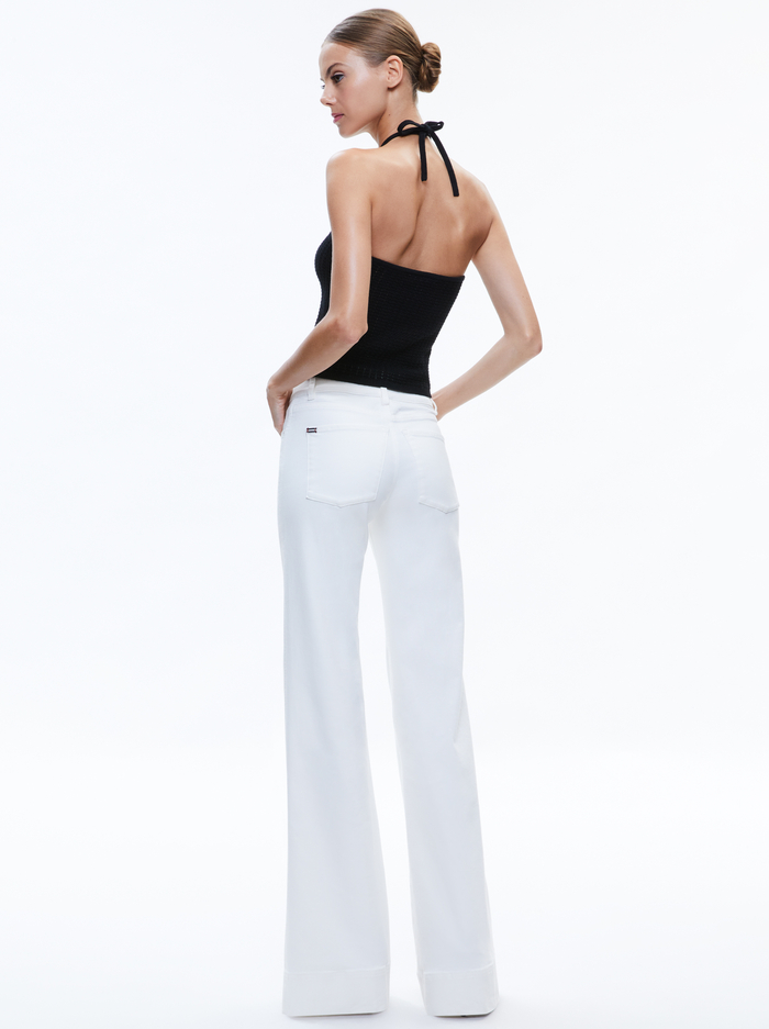 BESSIE HALTER TOP - BLACK/SOFT WHITE image 2 - Alice And Olivia