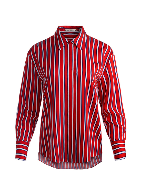 TEAKWOOD CHILI PEPPER-DIMITRA OVERSIZED BUTTON DOWN