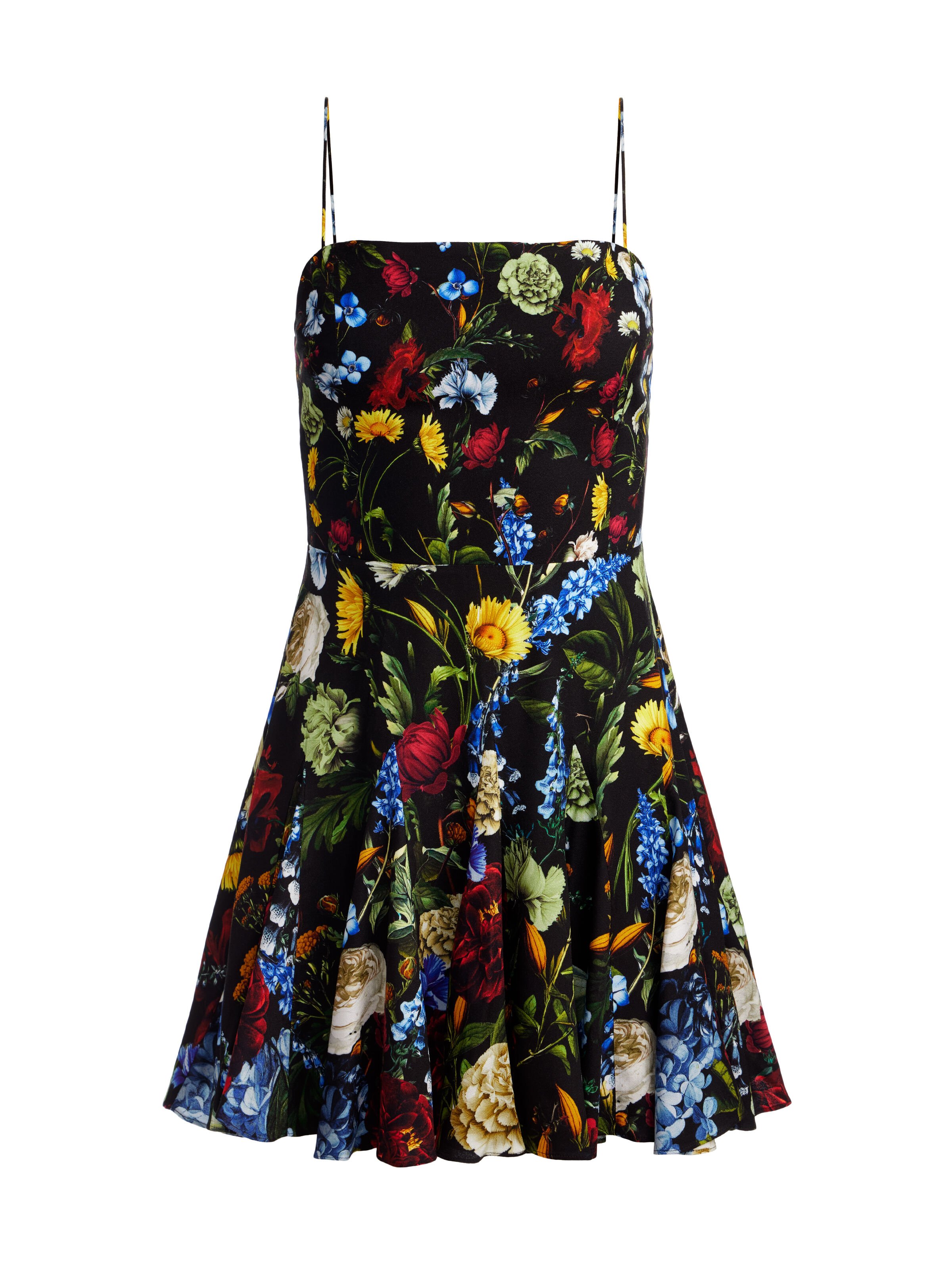 【ALICE + OLIVIA】コットンフラワープリントミニワンピース Alice + Olivia Jensen Floral Denim Minidress | Saks Fifth Avenue