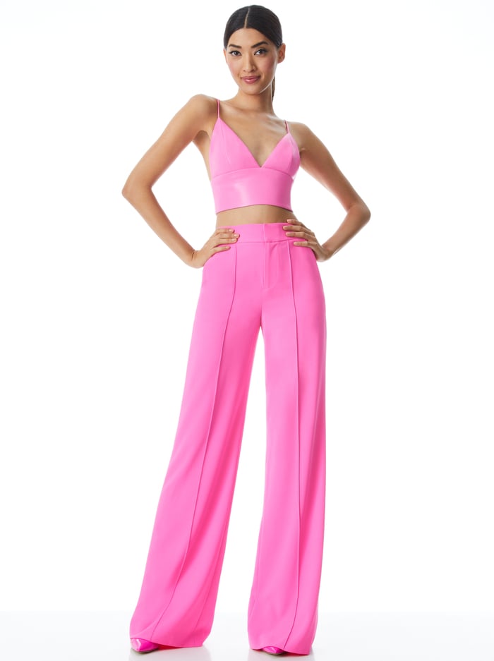 DYLAN HIGH WAISTED WIDE LEG PANT - FRENCH ROSE image 4 - Alice And Olivia