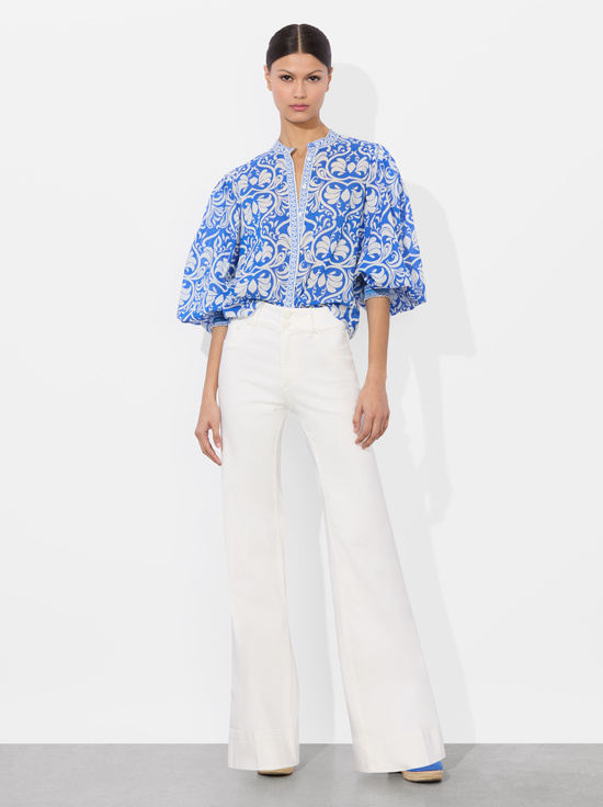 SOIREE TRUE BLUE-APRIL PRINTED BLOUSE