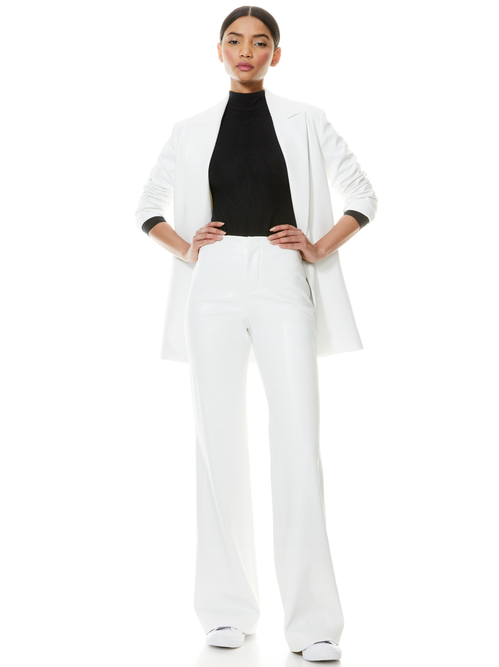 LORINDA VEGAN LEATHER PANT - OFF WHITE image 4 - Alice And Olivia