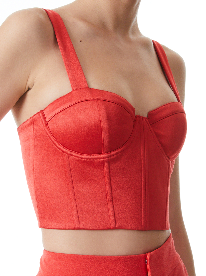 JEANNA BUSTIER CROPPED TOP - BRIGHT POPPY image 3 - Alice And Olivia