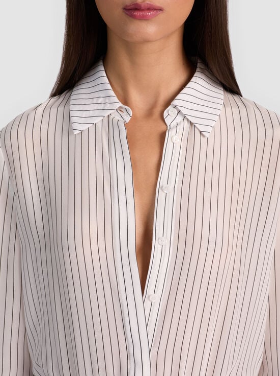 OFF WHITE/BLACK-WILLA SILK BODYSUIT