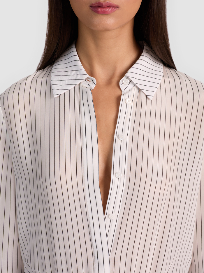 WILLA SILK BODYSUIT - OFF WHITE/BLACK image 3 - Alice And Olivia