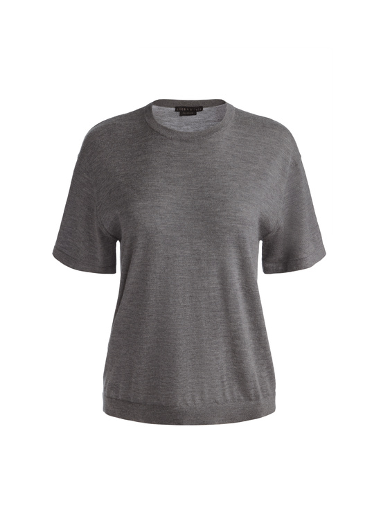 MEDIUM HEATHER GREY-AMELIE CASHMERE KNIT TEE