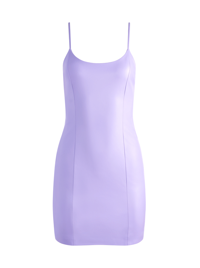 NELLE VEGAN LEATHER MINI DRESS - LAVENDER image 5 - Alice And Olivia