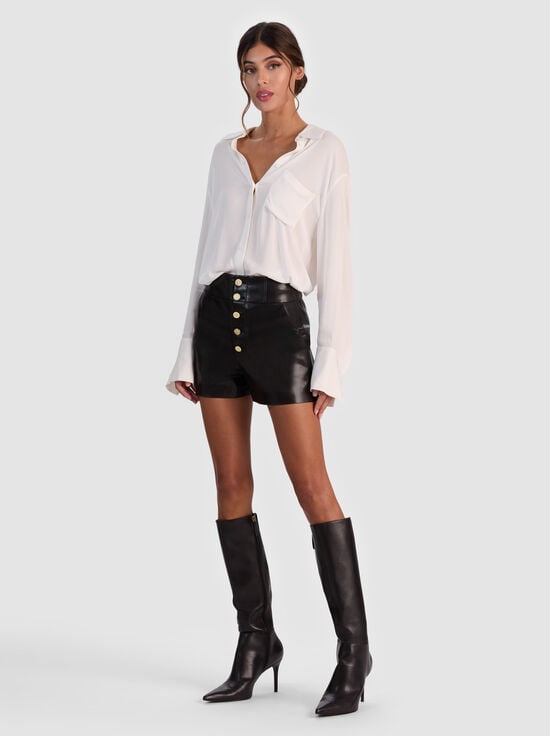 BLACK-BAYLOR VEGAN CORSET SHORT