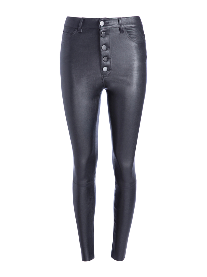 GOOD MIKAH LEATHER HIGH RISE PANT - BLACK image 5 - Alice And Olivia