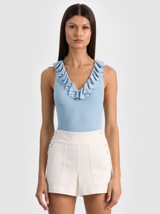 CAROLINA BLUE-MARNIE RUFFLE TANK
