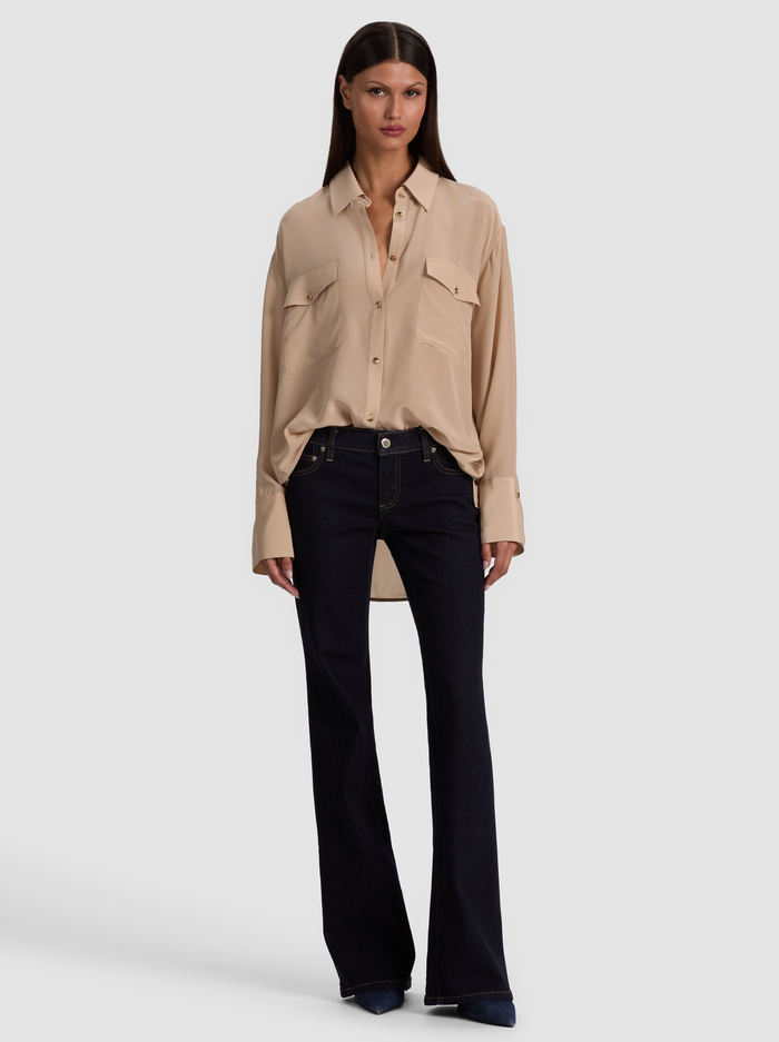 FINELY OVERSIZED SILK BUTTON DOWN - SAND image 1 - ALICE + OLIVIA