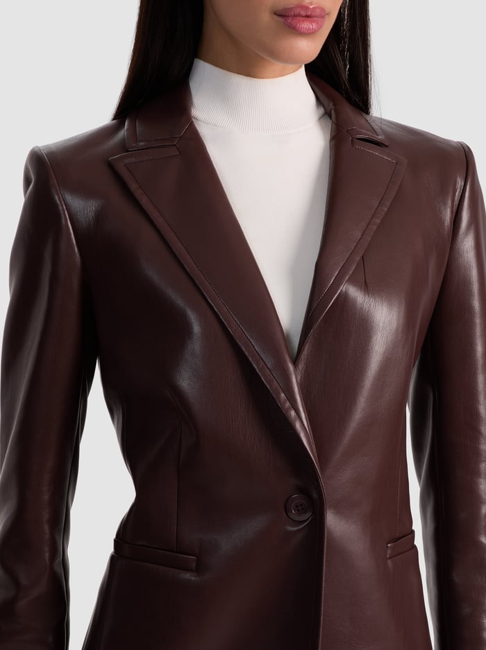 BREANN VEGAN BLAZER - DARK CHOCOLATE image 3 - Alice And Olivia