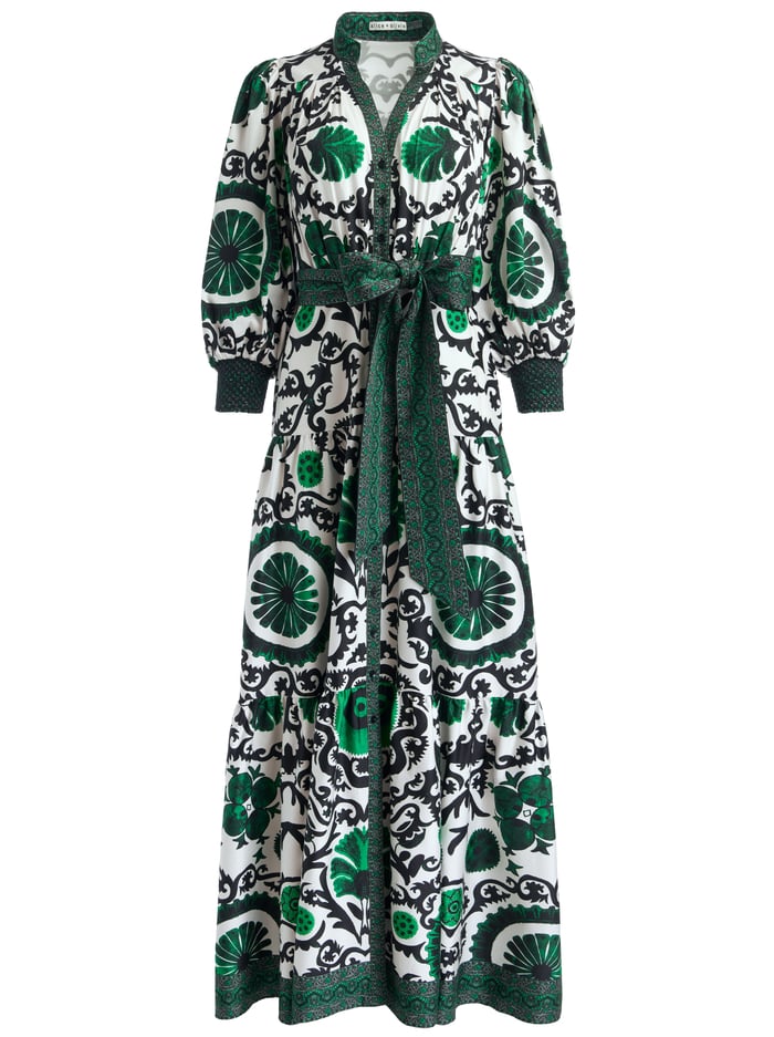 CORA SHIRT DRESS - MONARCH LIGHT EMERALD MEDIUM image 5 - Alice And Olivia